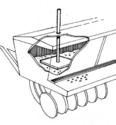 Cutaway diagram of installed indicator resting on grain to show level