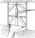 Diagram of hydraulic door opener attached to grain door