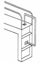 Ink drawing of a 3/4 rectangular heavy rod, one enc bolted midway between the top two steps of the combineâ€™s ladder and the other end bolted to the machineâ€™s top platform.